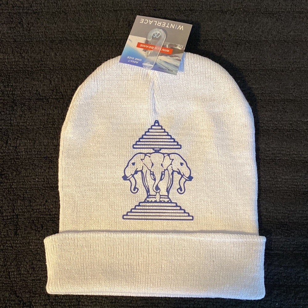 Lao - 3 Elephants Beanie White